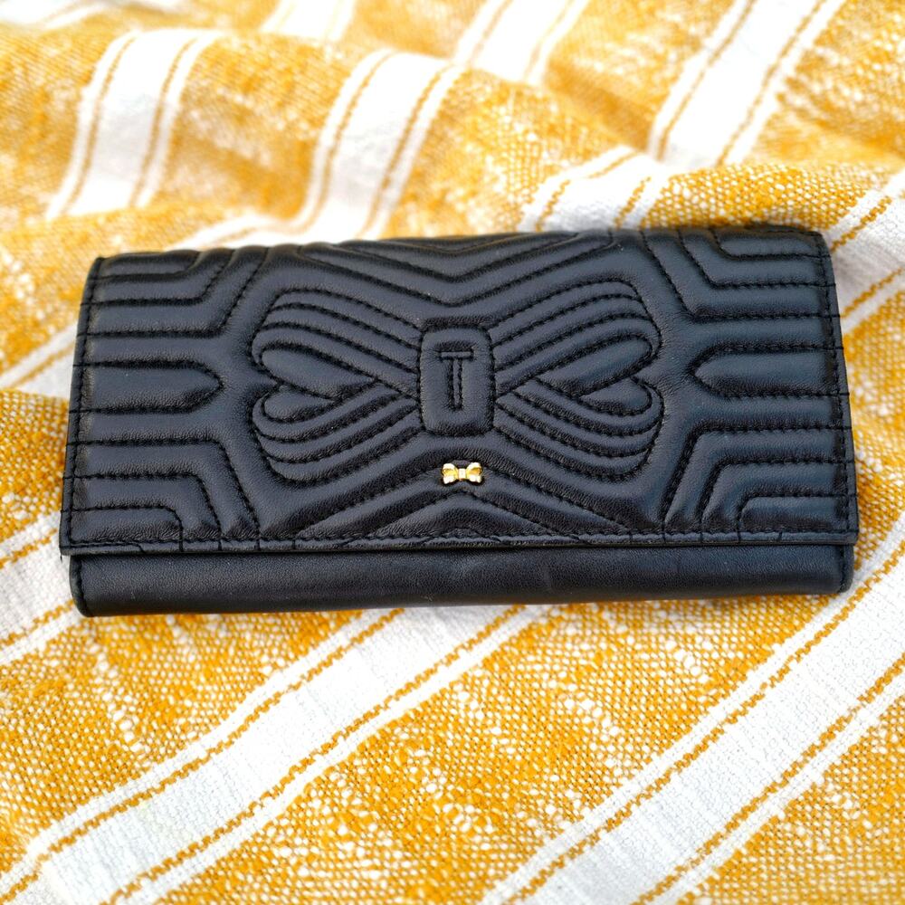 Ted Baker Black Quilted Bow Wallet